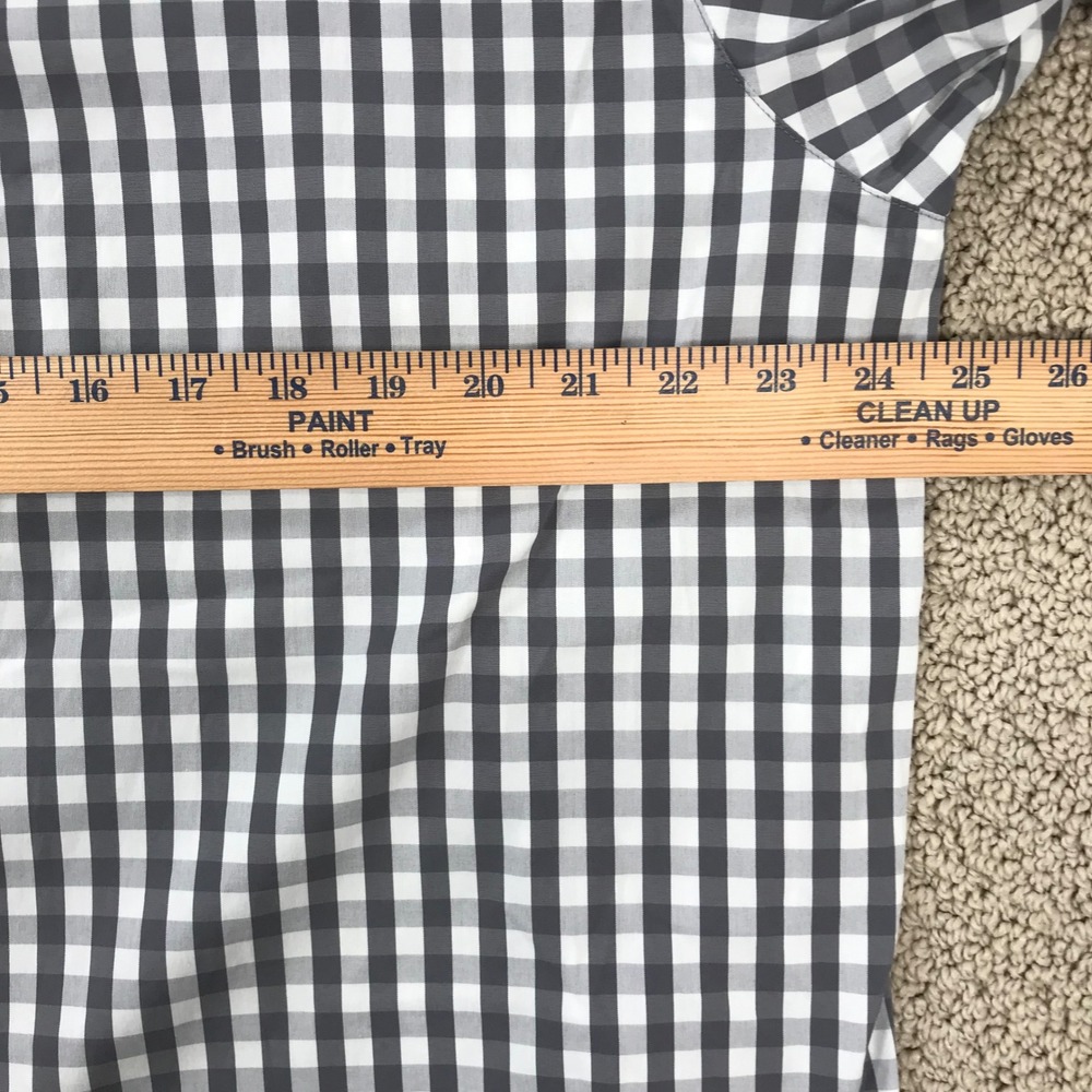 Lafayette 148 New York Grey Gingham Oversized Button Up Shirt XL Cotton Blend - Picture 6 of 8